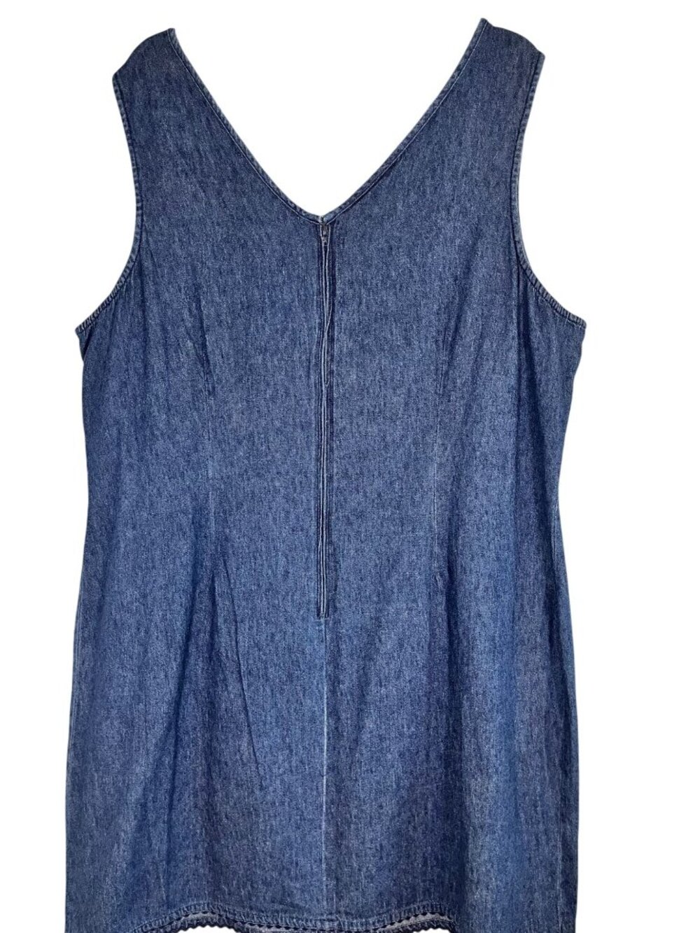 Retro Denim Jean Dress 24W Western Cowgirl Neutral Rodeo Boho Indie Folk Country